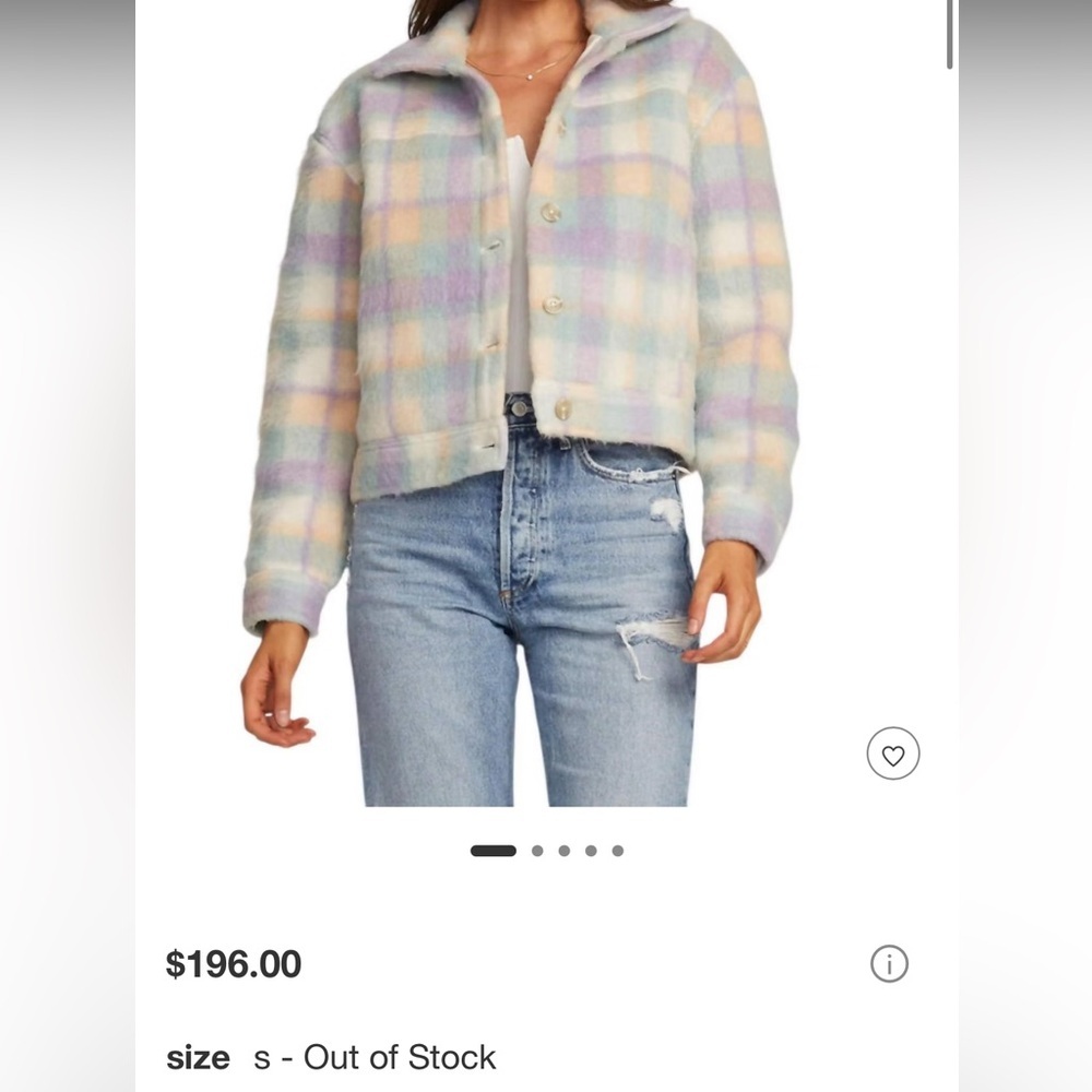 Saltwater LUXE Wool NWOT small teddy Multicolor Plaid Teddy Jacket RET $196 - Picture 10 of 10
